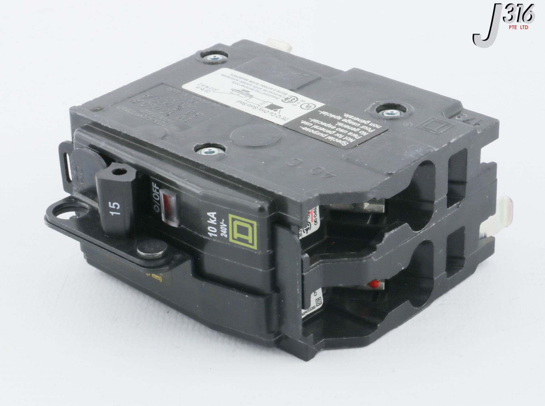27284 SQUARE D CIRCUIT BREAKER, 15A W/ PADLOCK ATTACHMENT